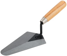 Concrete worker's trowel, tool steel, 180 mm wooden handle