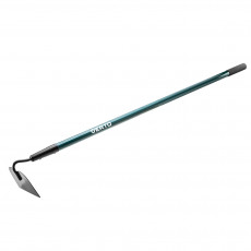 A hoe with a fiberglass handle