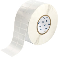 THT-6-423-10 labels, material B-423, glossy white polyester, size 38.1x19.05mm, 10000 pcs. in the rule.