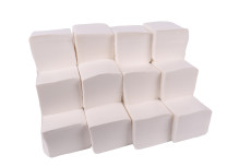 ACG Toilet paper, 2 ply, white, sheet, 100% cellulose, 200 sheets for dispensers, (40 packs) 1012526