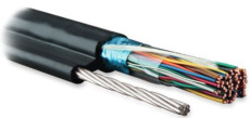 FUTP25-C3-S24-SW-OUT-PE-BK Кабель витая пара, экранированная F/UTP, категория 3, 25 пар (24 AWG), одножильный (solid), экран - фольга, с металлическим тросом, внешний, UV PE, -40°C – +60°C, черный