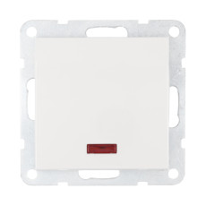 Выключатель 1-кл., c индикатором (схема 1L) 16 A, 250 B (белый) LK60