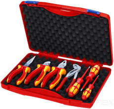 A set of tools for an electrician in a leather bag, 34 pcs.