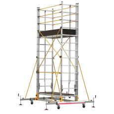The telescopic tower has 13 steps