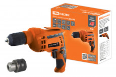 Drill DE-450B, powerful. 450 W, 0-3000 rpm, BZP, 0.8-10 mm, rev. reg. turnover, cord 2 m, 