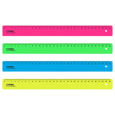 Ruler 30cm STAMM, plastic, opaque, neon colors, assorted