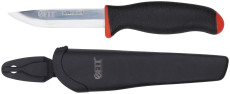 Construction knife, stainless steel.steel, rubberized handle