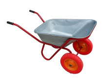 Industrialist 2-wheel reinforced wheelbarrow, 110 liters (cast wheel)
