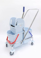 ACG Trolley ACG 2x17 L with squeeze bucket GREY base chrome 1030082