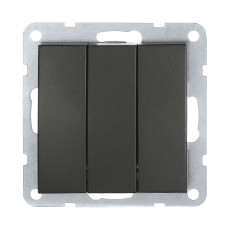 Выключатель 3-кл.(схема 1+1+1) 16 A, 250 B (черный бархат) LK60