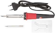 220 V soldering iron, plastic handle, additional soldering iron stand and two replaceable tips, D=5.8 mm, 60 W