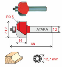 Milling cutter Ataka 562318 edge kalevochnaya D31.8/f12/H14