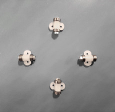 Double bearing support rollers (4 pcs) for linear movement, height 19.5 mm