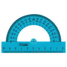 Protractor 10cm, 180° STAMM, polystyrene, transparent tinted
