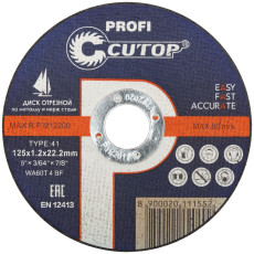 Professional metal and stainless steel cutting disc Cutop Profi T41-125 x 1.2 x 22.2 mm