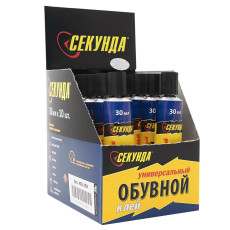 Shoe glue SECUNDA, waterproof, 30ml, show box 10pcs/120 pcs.