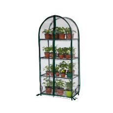 Greenhouse window sill greenhouse with rounded top Geoplastboard 46x24x100 cm 4 shelves color green