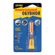 Instant Second glue for shoes, transparent, 3 g, 60 pcs.