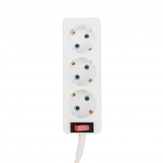Extension cable ProConnect 3 sockets, 3 m, 3x0.75 mm2, s/w, with button, white