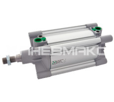 Double-acting pneumatic power cylinder, piston diameter 40mm, stroke 25mm, damper, magnet
