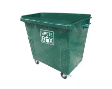 Контейнер 0,8м3 радиусный с еврозахватами без крышки с колесами