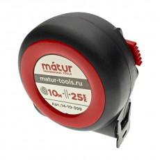 Tape measure, with ratchet mechanism, 10m x 25mm, Matur (6/96)