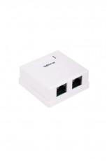 WRline WR-WS-8P8C-C5E-2 Computer socket RJ-45, category 5e, unshielded, dual, external, Dual IDC, color white