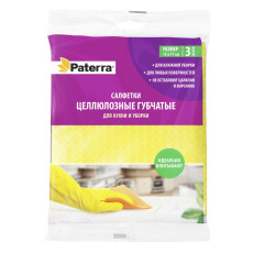Wipes / cleaning cloths cellulose spongy PATERRA, 17*15 cm, 3 pcs. / 50 pcs.