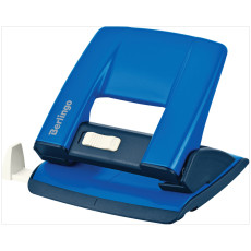 Дырокол Berlingo "Power TX" 20 л., металлический, с фиксатором и линейкой, синий