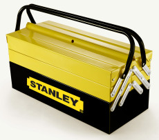 Expert Cantilever tool box with 5 folding sections metal yellow-black STANLEY 1-94-738. 45x20.8x20.8 cm
