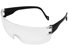 Очки защитные, открытый тип, прозрачный корпус черные дужки