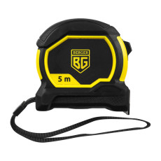 Рулетка ударопрочная 5м*25мм BERGER BG1352 (магнит, нейлон, шкала двусторонняя)