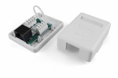 SB1-1-8P8C-C5e-WH Розетка компьютерная RJ-45(8P8C), категория 5e, одинарная, внешняя, Dual IDC