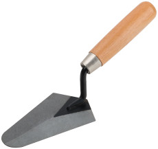 Concrete worker's trowel, tool steel, wooden handle 160 mm