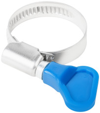 Knurled crimping clamp with key, 9 mm wide, stainless steelsteel 20-32 mm