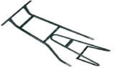 Frame for a two-wheeled wheelbarrow