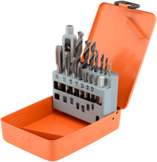 Set of taps M3-M12 with a collar and drills 2,5-10,2mm 15pr.(metal/f) BERIL