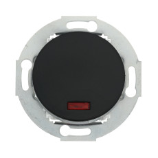 Переключатель одноклавишный на два направления (схема 6L) с индикатором 16 A, 250 B (черный) Vintage