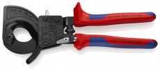 Cable cutter with ratchet, cut: cable Ø 32 mm (240 mm2, MCM 500), L-250 mm, black, 2-k handles