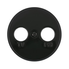 TV+FM outlet cover, 2 holes (Black) Vintage