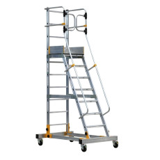 Warehouse ladder-platform of 6 steps