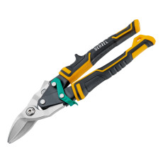 Metal scissors, 270 mm, straight and right cut, steel-SgMo, three-component handles Denzel