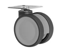 Double wheel support with mounting panel, color grey