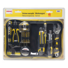 A set of 61 tools, in a bag