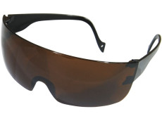 Safety glasses, open type, smoky body, black shackles