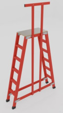 ССД-1,5П с симметричной опорой диэлектрическая стеклопластиковая подмость h=1500мм, поручень, 5х2 ступеней, разборная, площадка 600х500мм