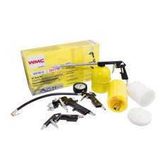 A set of 5 pneumatic tools (spray gun-1.5mm nozzle,blower,pumping,flushing+5m hose)