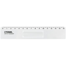 Ruler 15cm STAMM, plastic, with lens, transparent, colorless, European weight