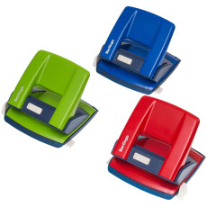 Дырокол Berlingo "Power TX" 20 л., металлический, с фиксатором и линейкой, ассорти