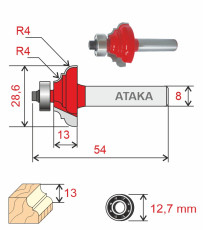 Kalevochnaya Ataka edge milling cutter D28.6/f8/H13 (8141000)